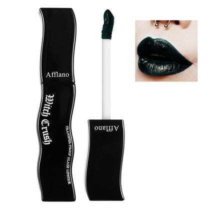 Afflano Goth Lipstick Matte Moist Black Smoky Red High Colors Lip Glaze Waterproof Non-stick Cup Lipstick Lasting Lip Makeup