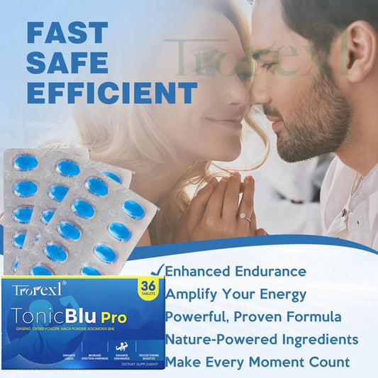 Trorexl-Tonic Blue Pills 36 Tablets - Advanced Male Performance Rock-Hard Stamina Flow Booste| Lab Certified Tested