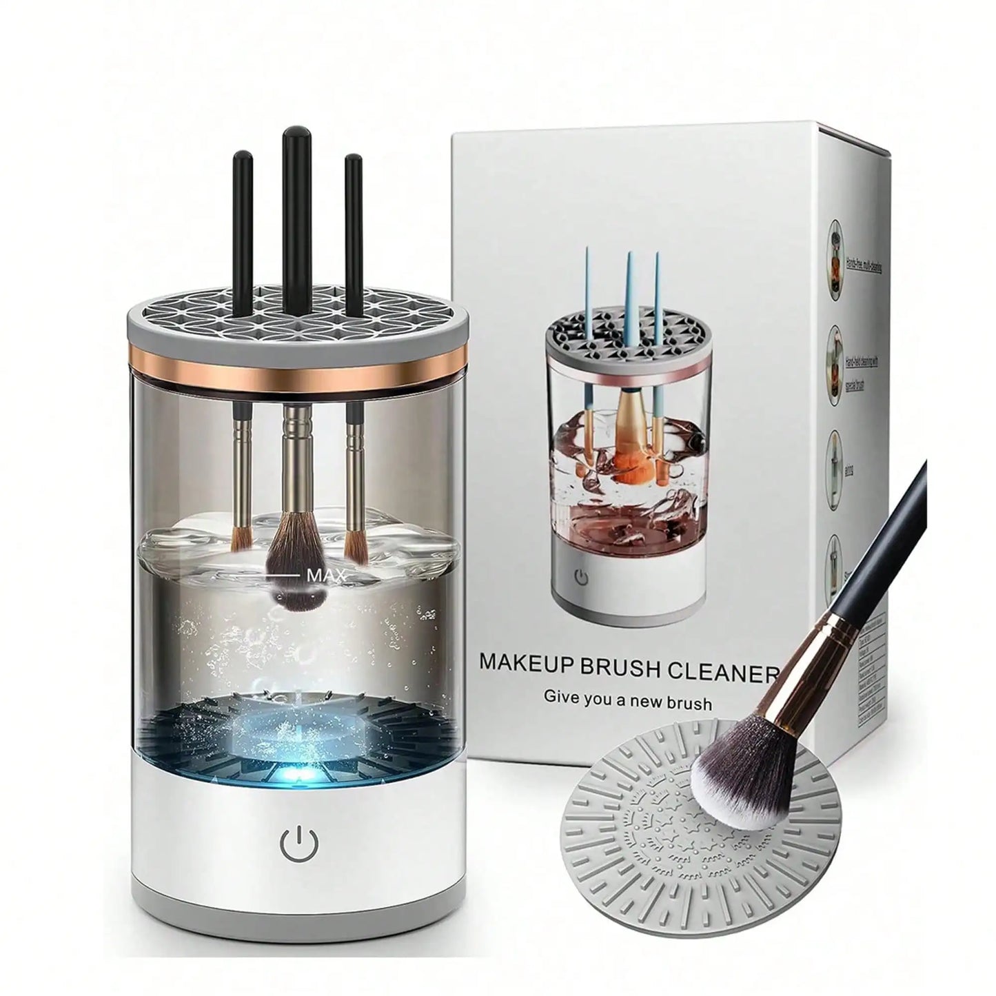 Premium Electric Makeup Brush Cleaner & Dryer Machine – Quick, Efficient Deep Cleaning for All Makeup Brushes – Portable, Rechargeable Beauty Tool for Professional & Home Use