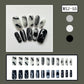 24pcs Sliver Spider Design Fake Nail Halloween Gothic Punk False Nail Tips Wearable European Heavy Metal Almond Press on Nails