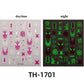 Halloween Nail Stickers - 3D Glow in Dark Cute Ghost Design Luminous Self Adhesive Nail Decals for Halloween