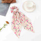 2023 Fashion Print Chiffon Long Ribbon Scrunchies Women Girls Ponytail Scarf Elastic Hair Bands Ties Hair Accessories Wholesale