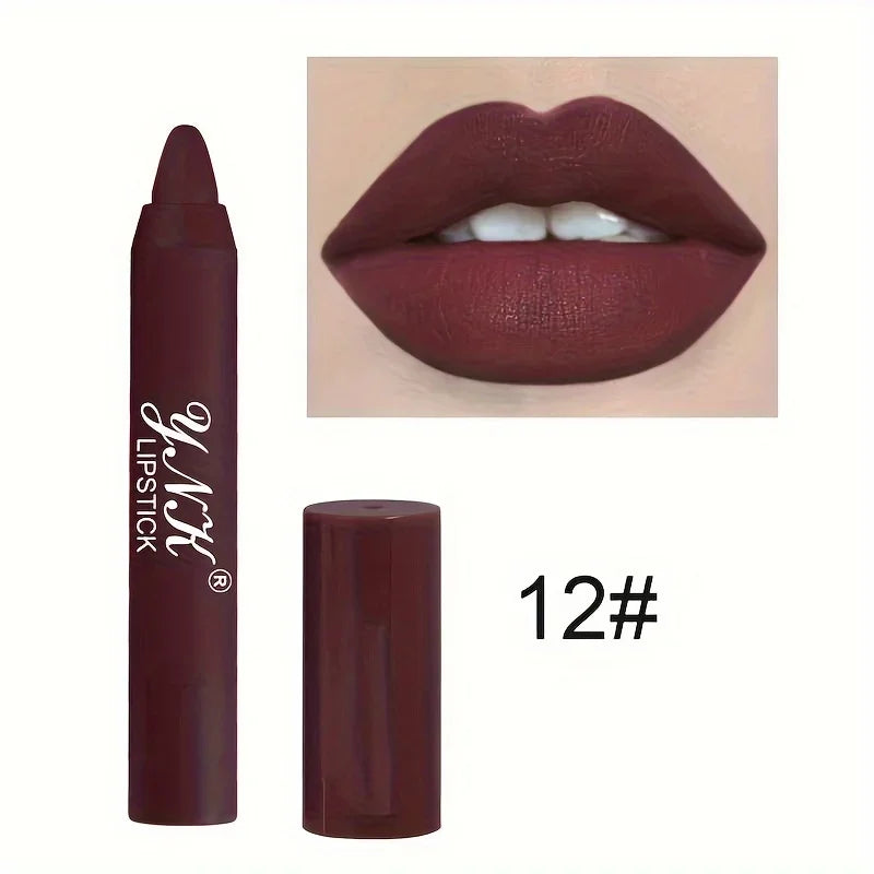 Nude Series Velvet Matte Lipstick Pencil – Waterproof, Long-Lasting Red Lipstick, Lip Tint Pen, Cosmetic Makeup