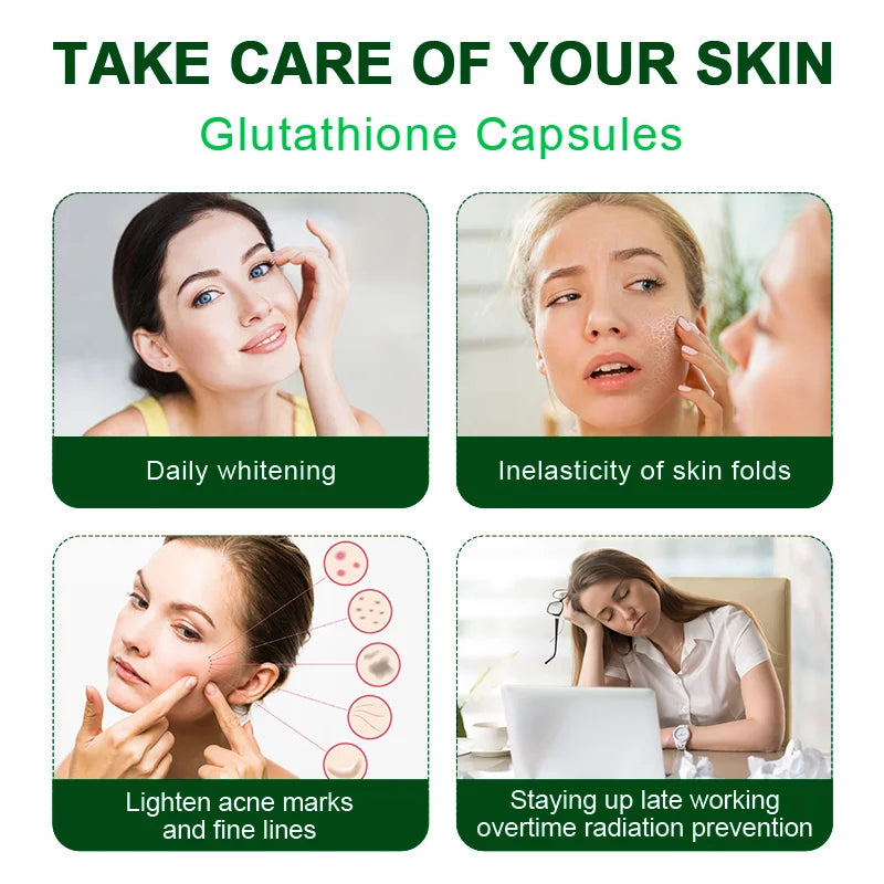 Glutathione Capsules - 1200mg - Detoxifying & Immune Support, Aging Defense, Improve Energy, Beautiful Skin Dietary Supplement