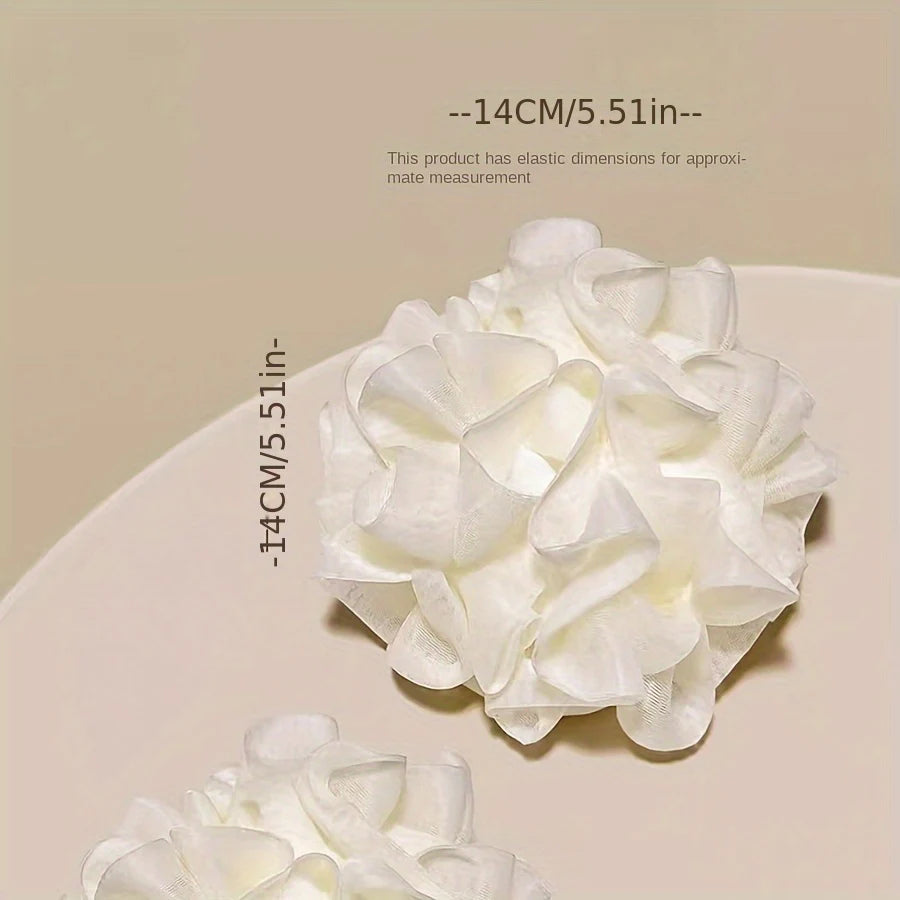 Soft Skin-Friendly Floral Lace Bath Sponge - 2-in-1 Soap Storage Bag for Shower Gel and Exfoliator