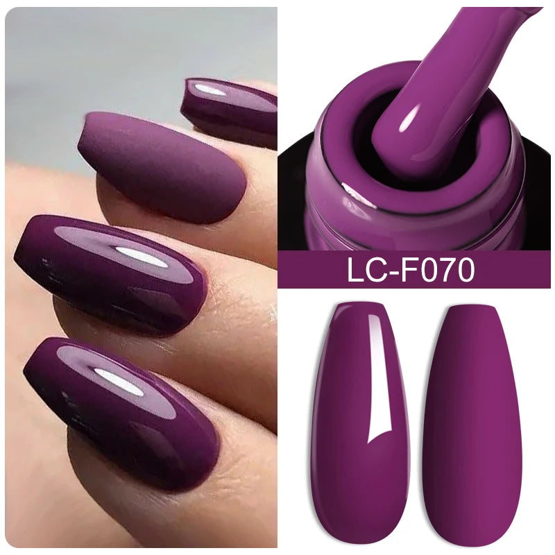 LILYCUTE 7ML Auroras Thermal Gel Nail Polish Nude Dark Purple Glitter Gradient Temperature Color Changing Nail Art Gel Varnishes