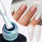 MEET ACROSS 7ml Rubber Base Gel Glitter Nude Pink White 2 In 1 Gel Nail Polish Nail Art Varnish For Nails Winter Autumn Manicure