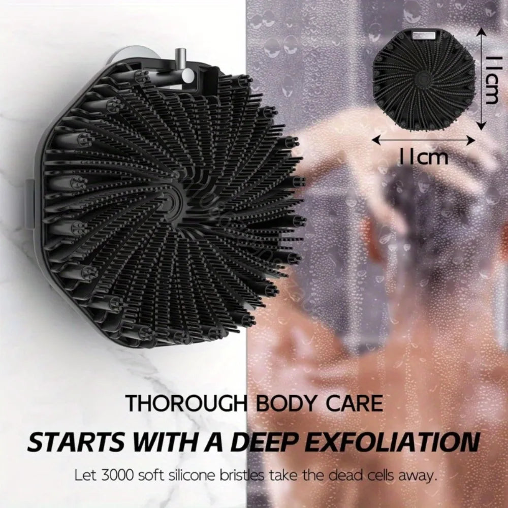 Bath Soft Silicone Back Brush Bath Shower Sponge Scrubbing Brush with Handle Exfoliating Scrub Skin Massager Exfoliating Brushes