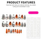 24pcs Halloween Press On Nails Ghost Pumpkin Spider-Web Bat Design Fake Nails For Women Girls Wearable False Nail Tips