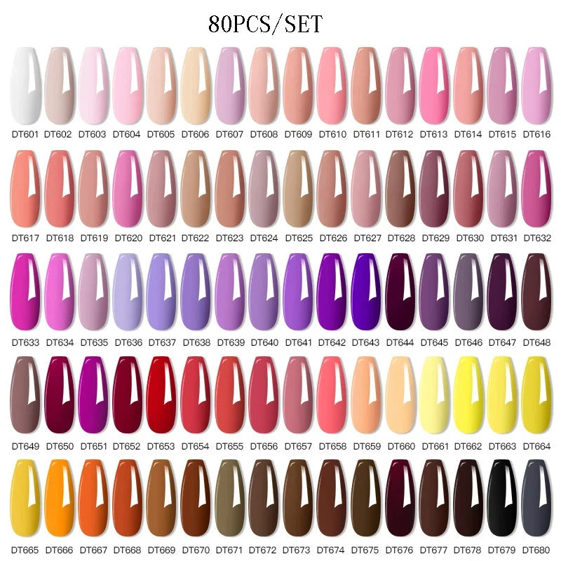 140/160pcs Colorful Gel Nail Polish Set Nail  Art Semi-permanent Varnish Soak Off Uv LED Gel Professional Manicure Set Nails Kit