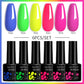 LILYCUE 6Pcs/Set Red Nude Glitter Gel Nail Polish Gorgeous Full Coverage Soak Off UV Gel Nail Art Base Top Coat Gel Polish Kits