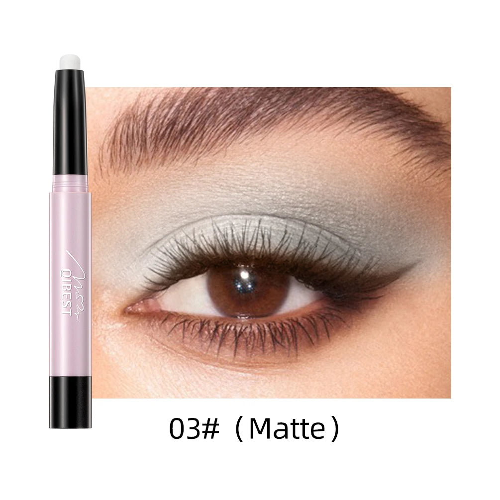 QIBEST 12 Colors Eyeshadow Sticker Cosmetics Shadows Pencil Eyeliner Highlighter Shimmer Pigment Professional Female Makeup