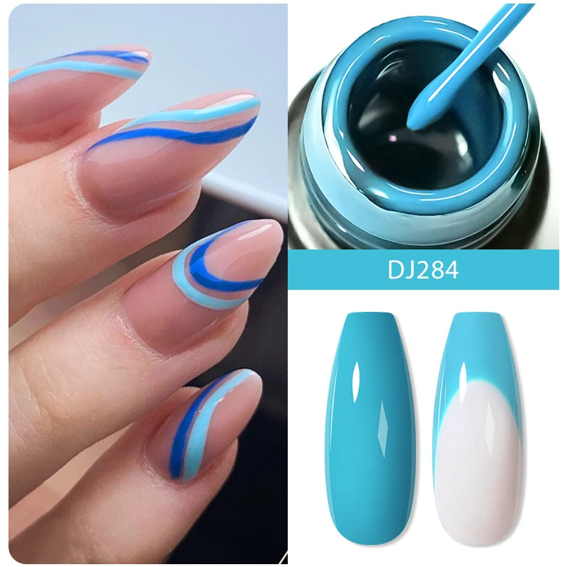 MEET ACROSS 5ml Sliver Metallic Liner Gel Nail Polish Super Bright Mirror Effect Painting Drawing Line Graffiti Stripe Nail Art