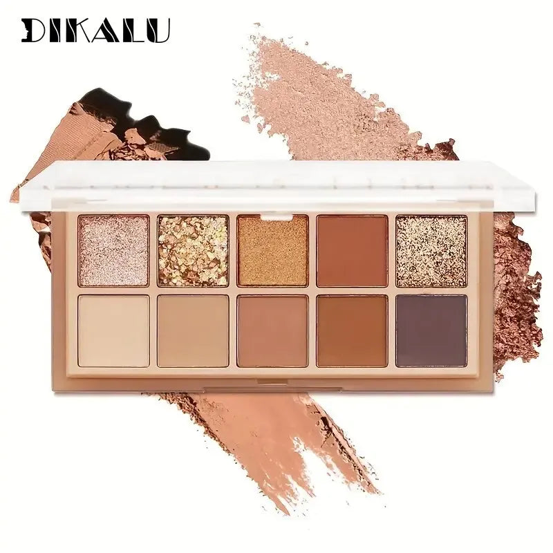DIKALU Ten Color Makeup Comprehensive Plate Eyeshadow Plate Blush Contouring Highlights Earth Color Matte New Ins