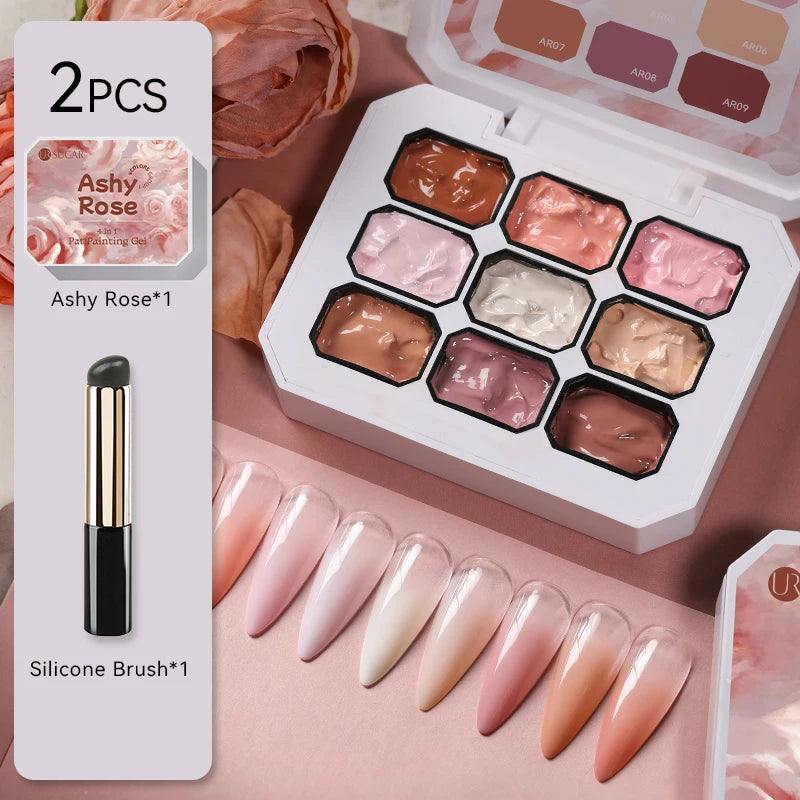 UR SUGAR 4IN1 Pat Ombre Gel Nail Polish Easy Gradient Painting Gel for DIY French Nail Manicure Solid UV Varnishes Paint Art Gel