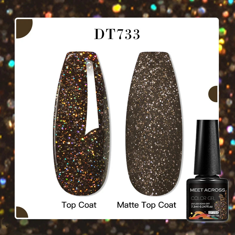 MEET ACROSS 7ml Golden Cat Magnetic Gel Nail Polish Dark Brown Red Green Christmas Nail Art Varnish Winter Autumn For Nails