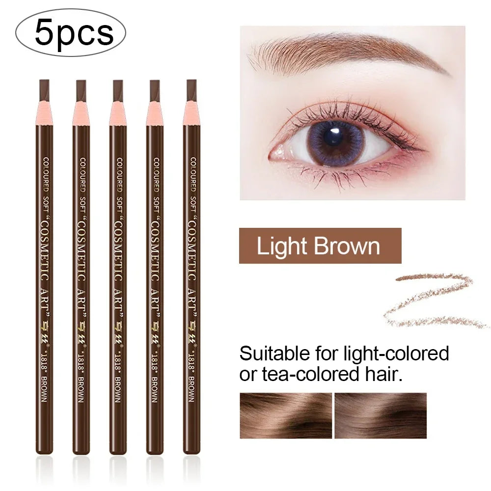 5pcs Professional Microblading Pencil Permanent Eyebrow Pencil Tattoo Waterproof Art Tint Makeup Eye Brow Pen Enhancers Cosmetic