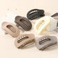 Fashion Oval Flat Hair Clips for Women New Design Leopard Large Flat Round Claw Clip French Hair Clips Trendy Hair Accessories