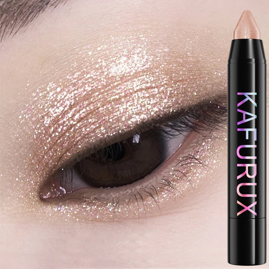 24 Colors Pearlescent Glitter Eyeshadow Eyeliner Pencil Waterproof Matte Nude Eye Shadow Eye Makeup Shimmer Highlighter Pen Tool