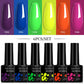 LILYCUTE 6Pcs/Set 7ML Gel DIY Nail Polish Bright Pink Semi Permanent Soak Off UV LED Gel Varnish Nail Art Design Manicure Kit