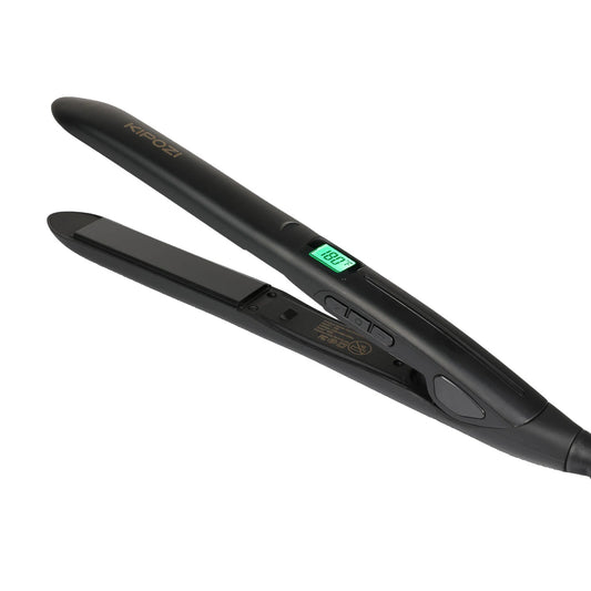 KIPOZI Perfect For Any Hair Type Titanium Flat Iron Hair Straightener with Digital LCD Display Dual Voltage Instant Heating Iron