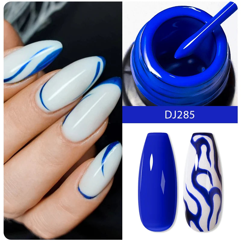 MEET ACROSS 5ml Sliver Metallic Liner Gel Nail Polish Super Bright Mirror Effect Painting Drawing Line Graffiti Stripe Nail Art