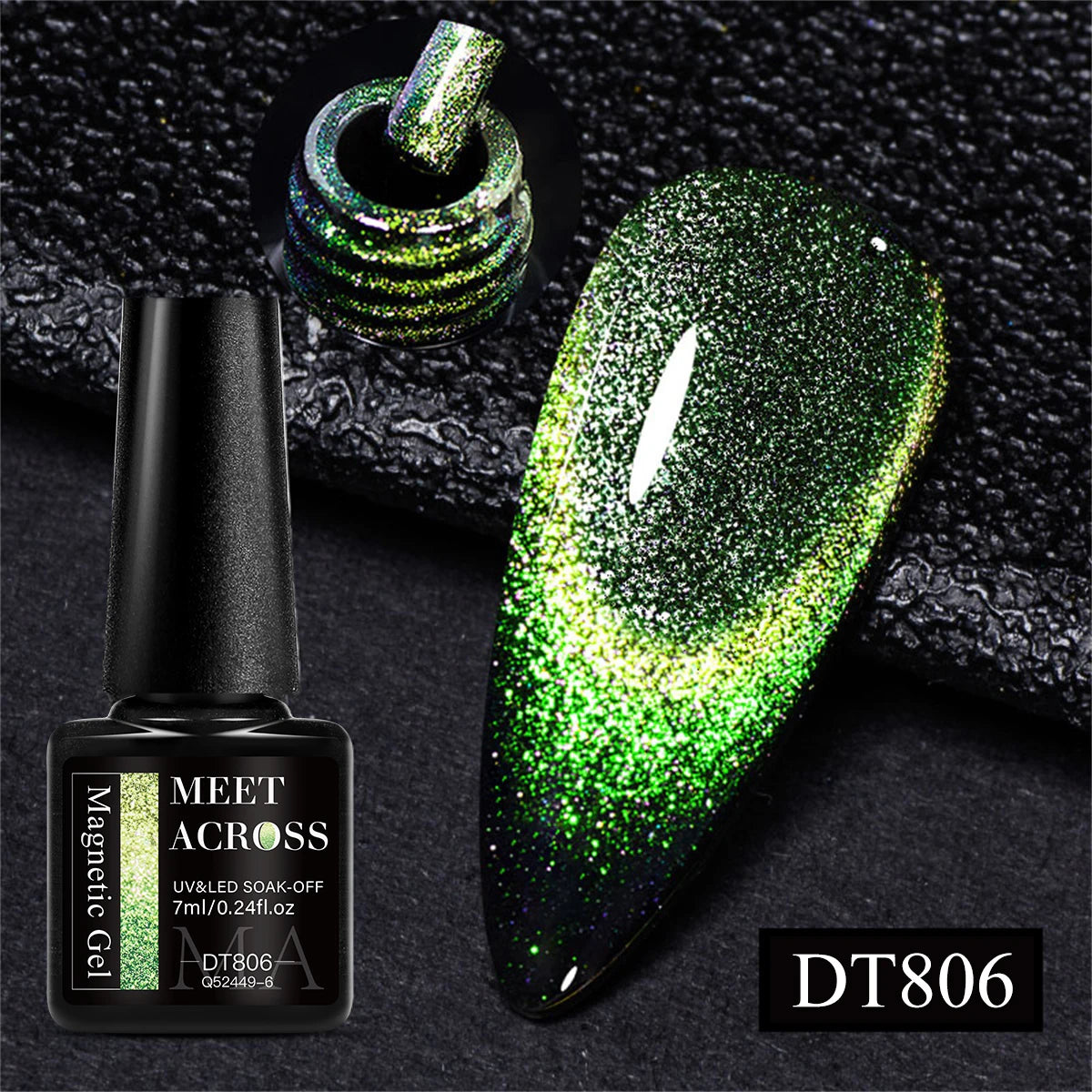 MEET ACROSS 7ml Golden Cat Magnetic Gel Nail Polish Dark Brown Red Green Christmas Nail Art Varnish Winter Autumn For Nails