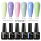 MEET ACROSS 6Pcs Gel Nail Polish Set Pink Red Green Macaron Color Manicure Kit For Nails UV Gel Nail Art Varnish Nail Supplies