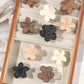 5 Pcs Small Flower Hair Claw Clips for Women Girls,Matte Rectange Jaw Clips,Semicircle Barrettes for Thin Hair