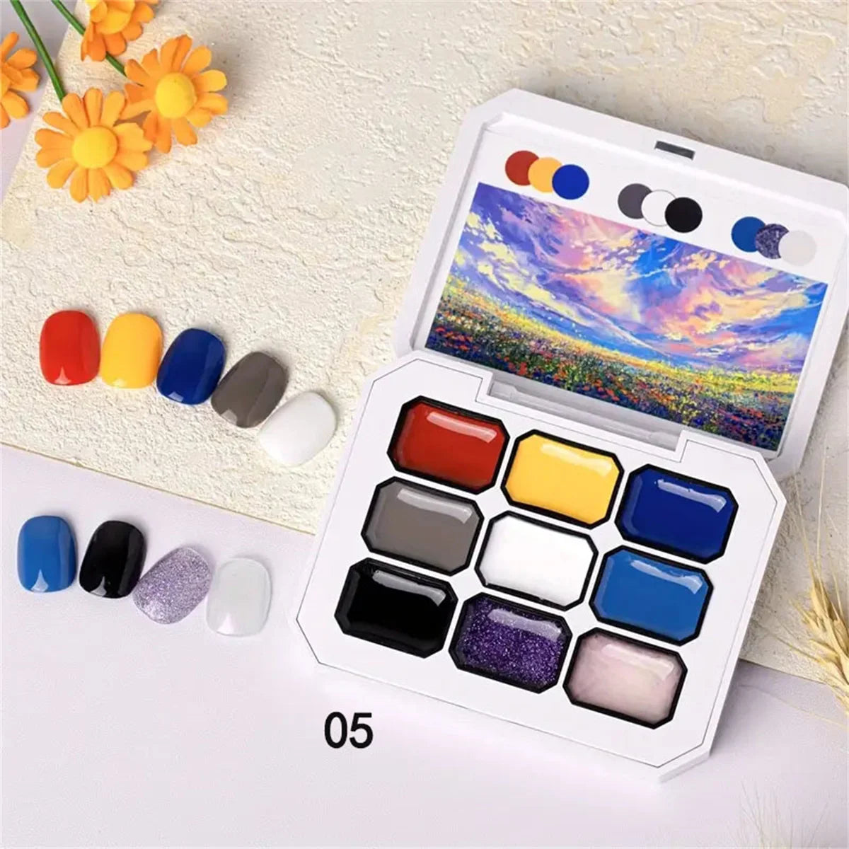 1pc Solid gel patting nail art painting glue Maillard green brown nail polish adhesive nail art creation Halloween Christmas