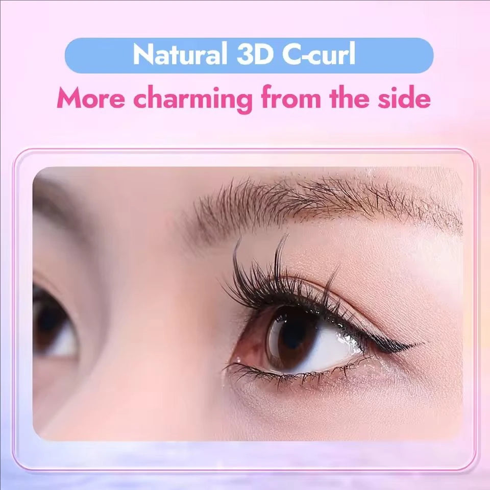 MJ 10 Rows of Large Capacity Glue-free False Eyelashes Single Cluster 10-12MM C-curled Natural Self-adhesive false Eyelashes