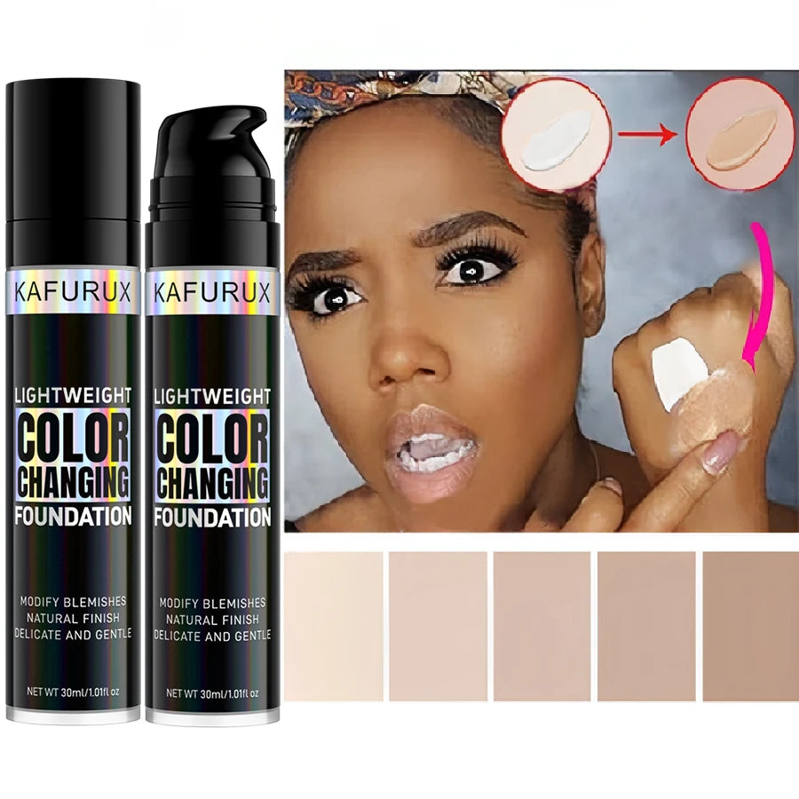 1PC Magic Color Changing Foundation Liquid Soft Matte Long Lasting Hydrating Makeup Base Cream for All Different Skin Tone