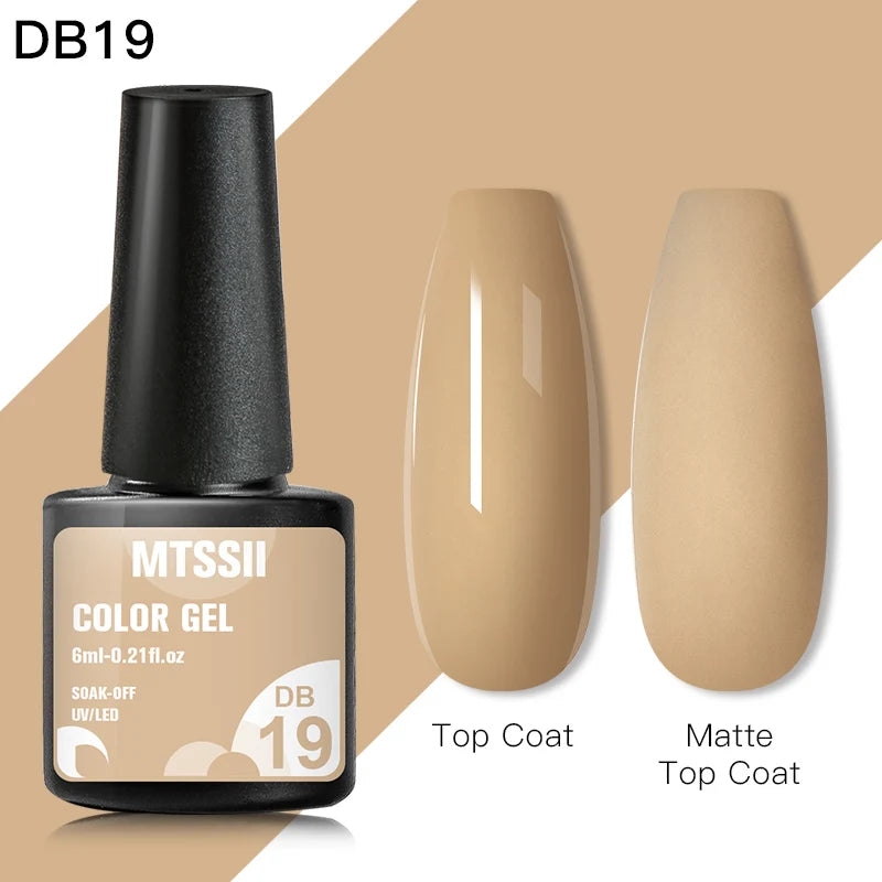 Mtssii 6ML Reflective Gel Nail Polish Shiny 14 Colors Semi-permanent UV Gel varnish Hybrid Nail Polish for Nail Art Manicure