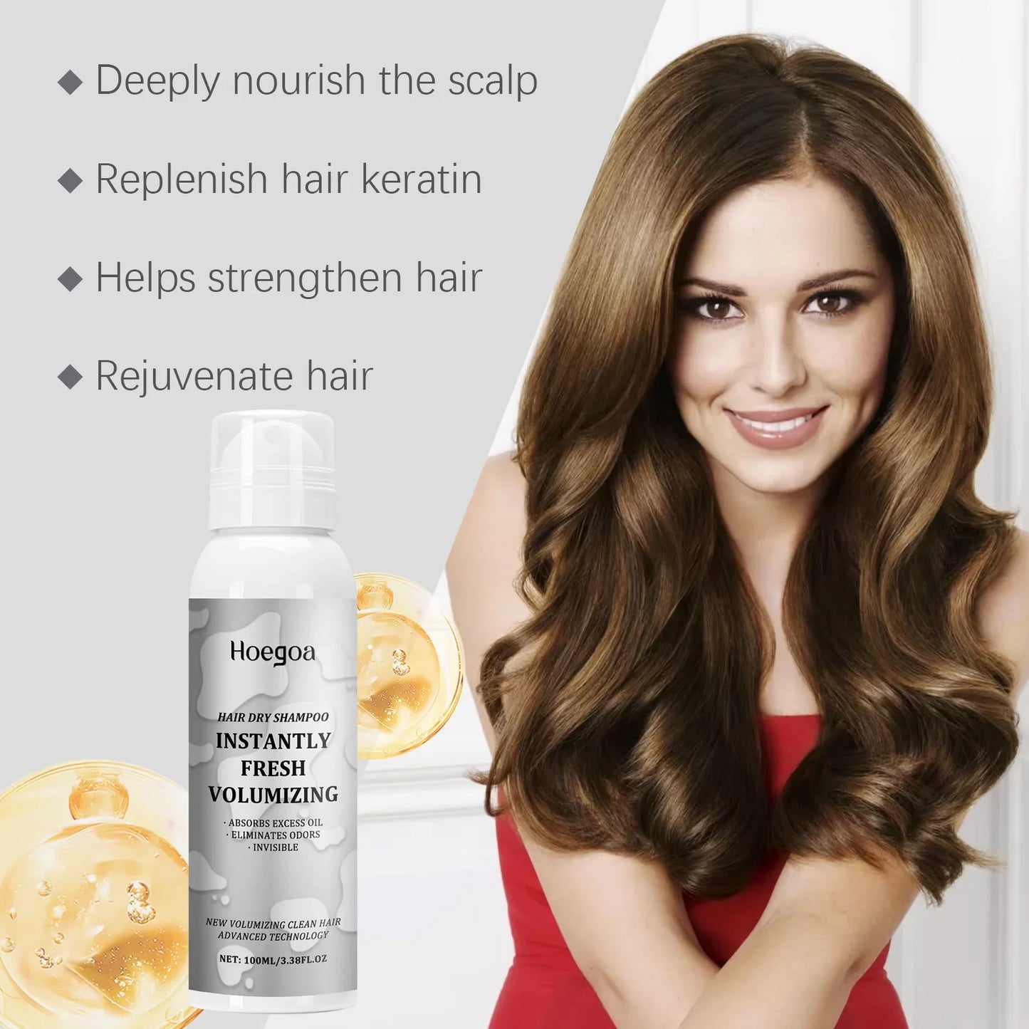 New Natural Dry Shampoo Oil Control Refreshing Fluffy Increase Luster Hair Washing Free Organic Fresh Volumizing Dark Hair Spray