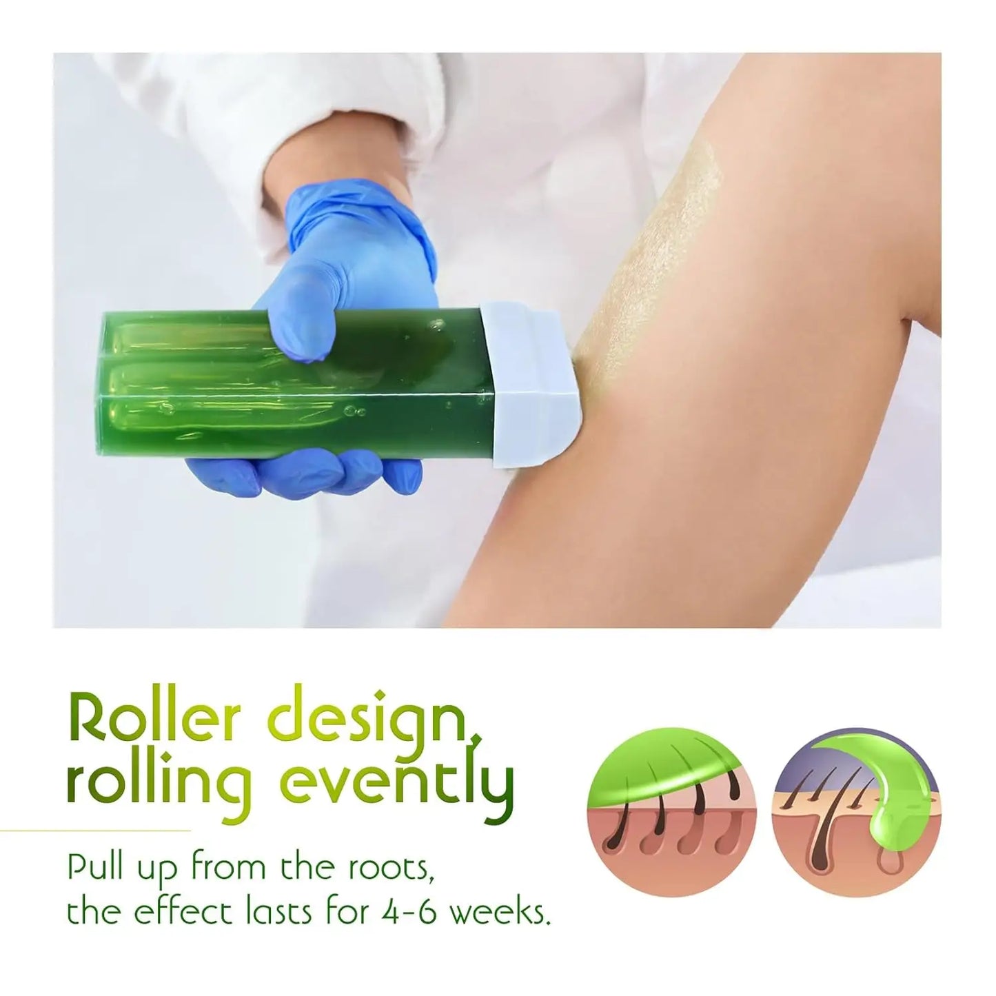 Roll on Wax Refill Painless Wax Roll On For Hair Removal Depilatory Wax Warmer Cartridge For Aloe Wax  Bikini Body Hair Removal