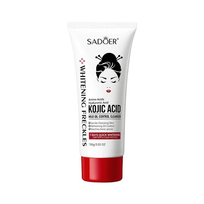 SADOER Kojic Acid Facial Cleanser Face Wash Foam Facial Cleansing Mossee Moisturizing Brightening Facial Skin Care Products