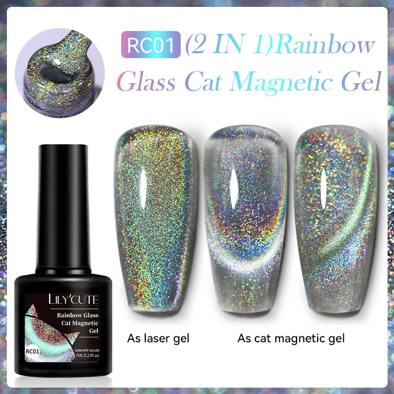 LILYCUTE 7ML Auroras Glitter Thermal Gel Nail Polish Temperature Color Changing Semi Permanent Soak Off Nail Art UV Gel Varnish