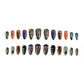 24pcs Press on Nails Resin False Nail Tips Pre-Painted for Halloween Party Gothic Cosplay Accessories