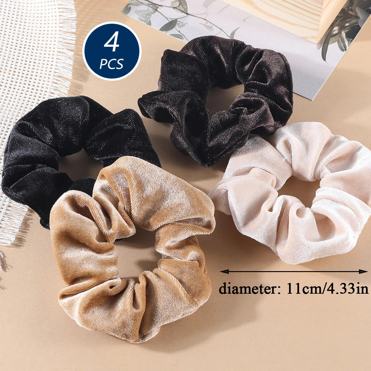 4/5Pcs Fashion Chiffon Scrunchies for Women Korean Silk Elastic Hair Ties Ponytail Holder Headwear Hair Accessories