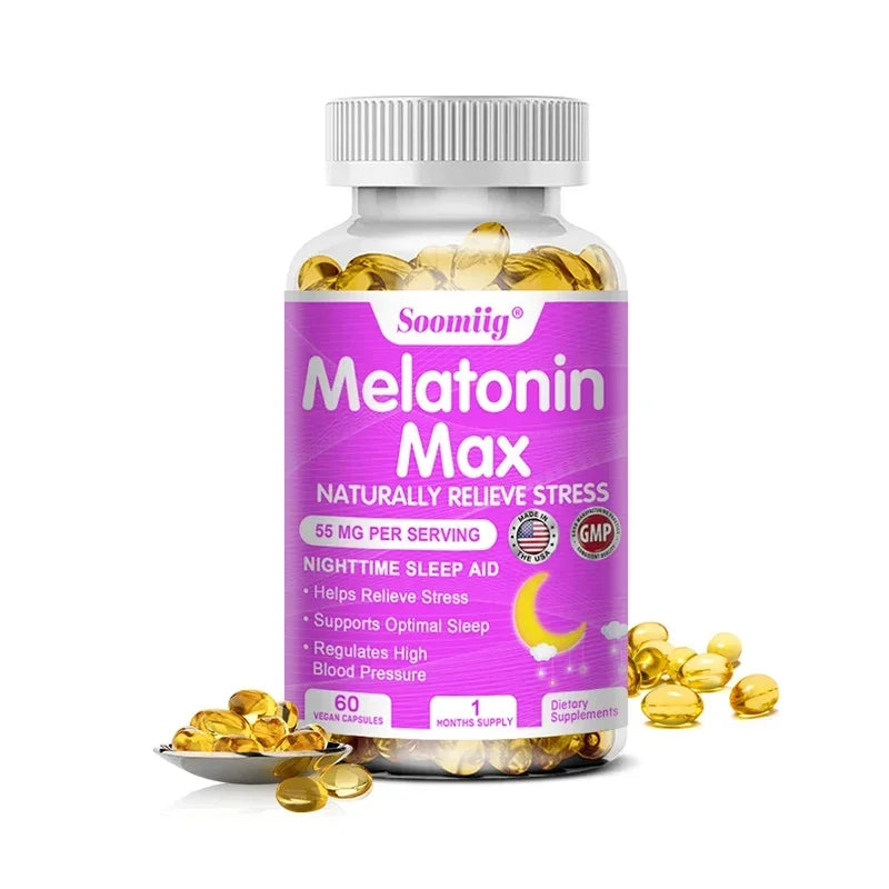 Melatonin 55mg - with MSM, Zinc, Vitamin D3 & B6, Fall Asleep Faster, Stay Asleep Longer, Easy To Take, Vegan Non-GMO Supplement