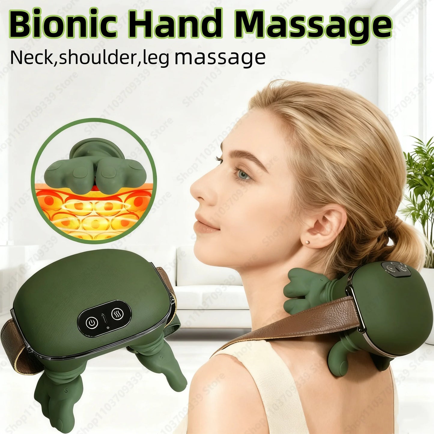 Electric Neck And Shoulder Muscle Massager Wireless Shoulder And Back Kneading Massage Shawl Neck masajeador Relax Pain Relief
