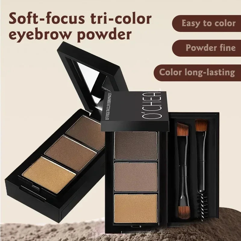 3 In 1 Three-dimensional Eyebrow Powder Waterproof Long-lasting 3D Eyebrow Dyeing Eyebrow Cream Enhancer Cosmetics Women Makeup