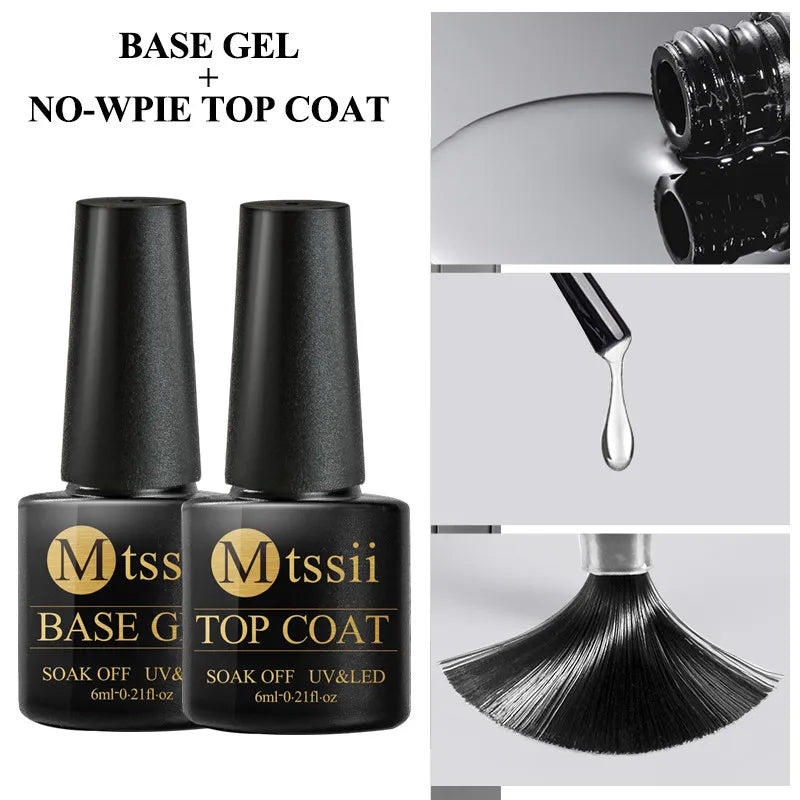 Mtssii 6PCS/Set Sparkly Nude Pink Gel Nail Polish Glitter Semi Permanent Nail Art LED UV Soak Off Gel Varnish Nail Supplies
