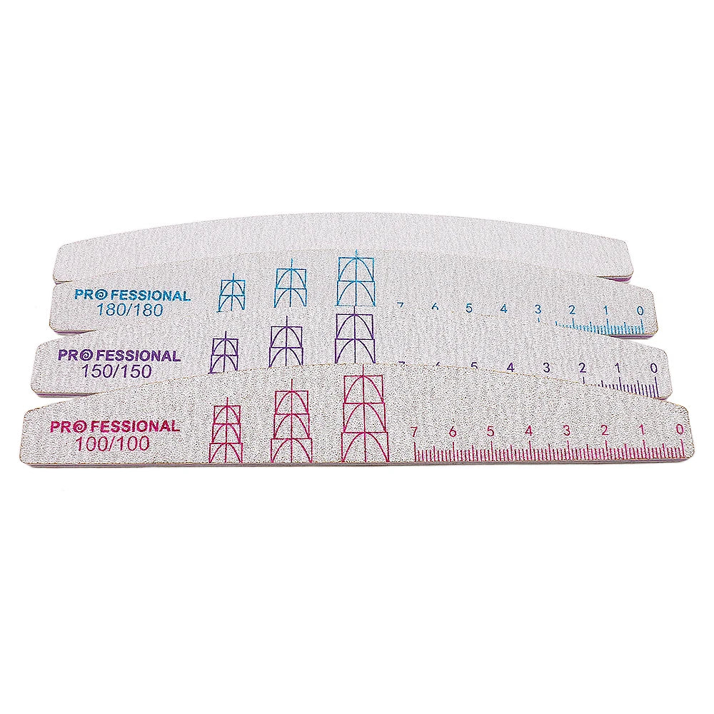 5/10 Pcs Double Sided Nail Art File Set With Scale Grey Sandpaper Nail Stylist Supplies Manicure Products Sand Nails Salon Tools