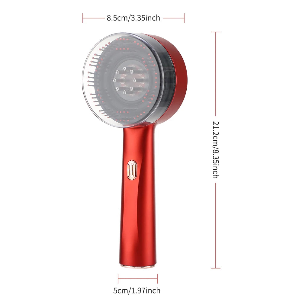 Electric Head Massager Hair Growth Comb Scalp Relax Massager 630nm Red Light Oil Applicator Anti-Hair Loss Hair Care Hairbrush