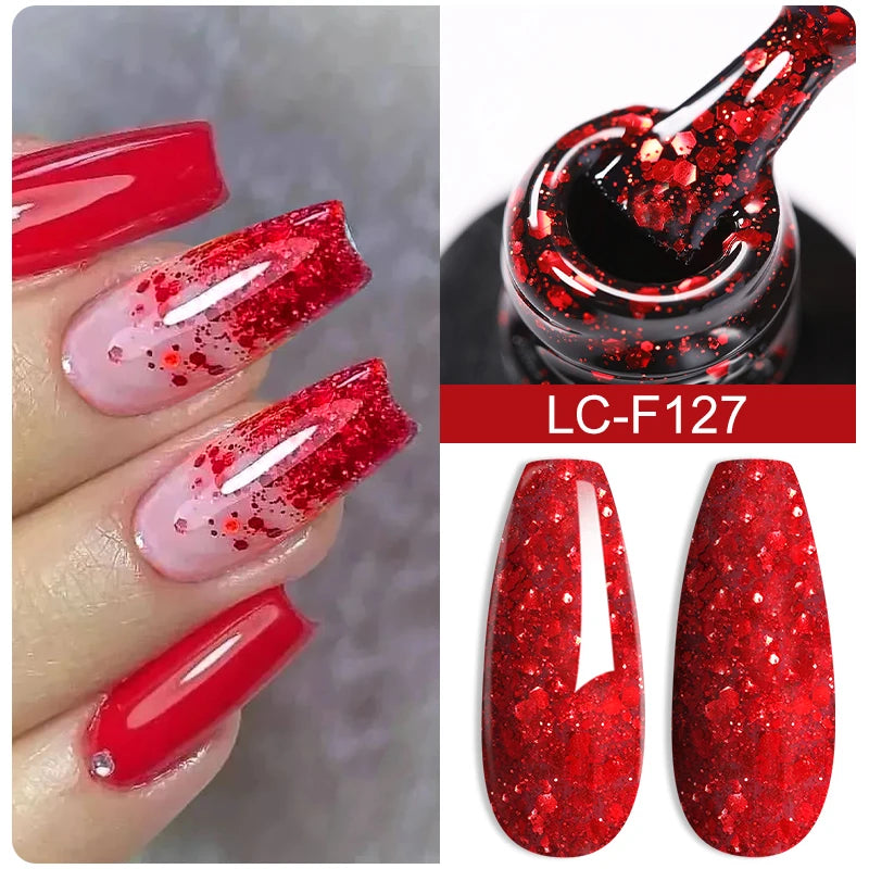 LILYCUTE Thermal Nail Gel Polish 3 Layers Temperature Shiny Color Changing Series Semi Permanent  Soak Off UV Nail Gels Polish