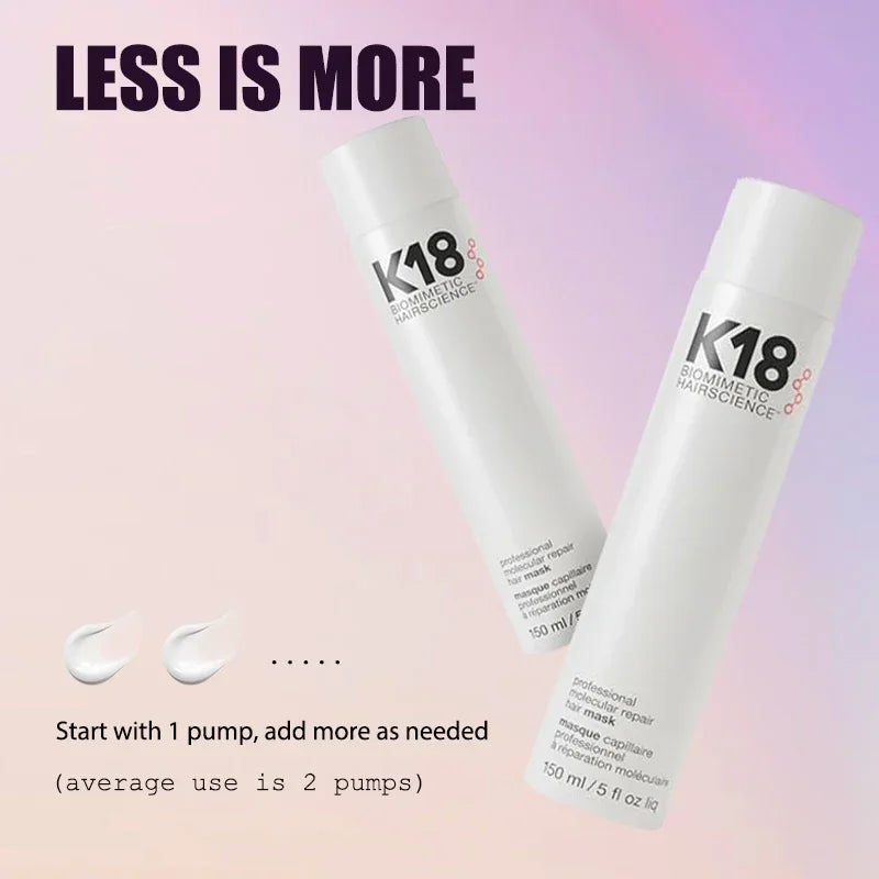 Original 150ML K18 Leave-In Repair Hair Mask Treatment Regenerative Repair Dry Chemically Damaged Hair 4 Minutes Fast Moisturize