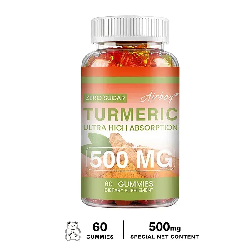 Turmeric Gummies - Supports Joint, Digestive, and Cardiovascular Health - Gluten Free, Non GMO
