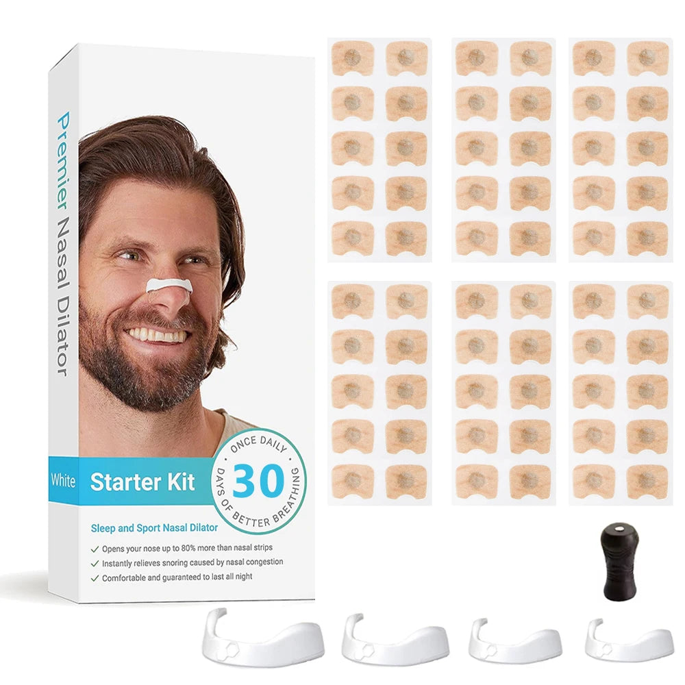 Skin Safe Magnetic Nose Strips,Sport Nasal Dilator,Intake Breathing Nasal Strip Starter Kit Boost Oxygen Snore Reducing Aids