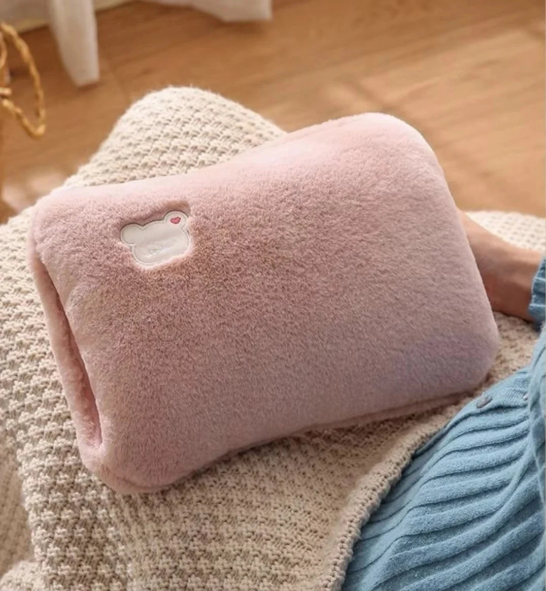 Soft Plush Electric Hot Water Bottle Charging with EU/US/AU Plug for Winter Warmth and Pain Relief Winter Women's Gifts